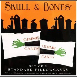 Skull & Bones Gimme Candy pillowcases 2 Halloween Trick or Treat Bag